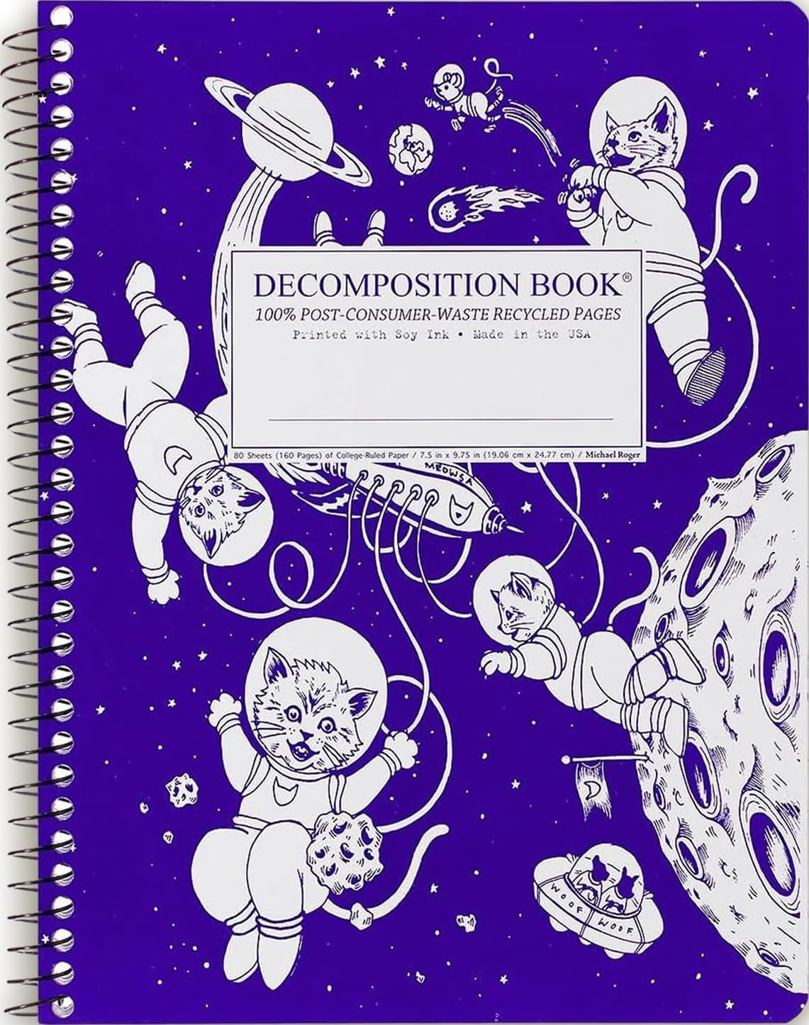 Decomposition Everglades College Ruled Spiral Notebook - 9.75 x 7.5 Journal with 160 Lined Pages - 100% Recycled Paper - Notebooks for School Supplies, Home & Office - Made in USA