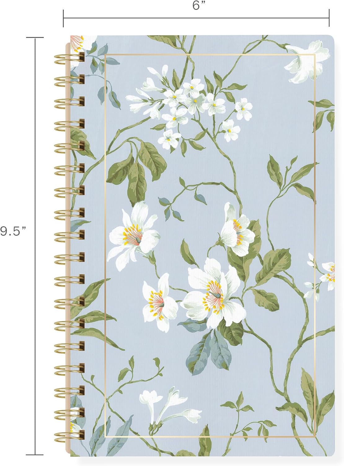 Fringe Studio Paper Spiral Journal, "FLEUR MAGNOLIA VINES", Approx. 6” w x 9.5” h x 0.5", 160 Pg, Fleur Collection (140PA006FSC)