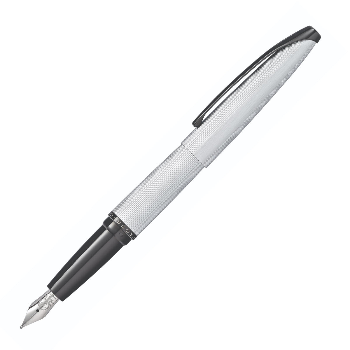 Cross ATX Sandblasted Dark Blue Fountain Pen, Fine Nib, Black Ink