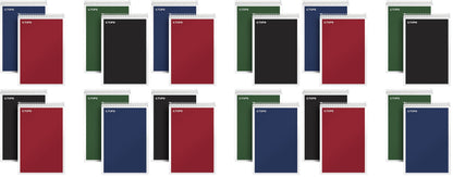 Tops Spiral Steno Books 8 Pack, 6" x 9", Gregg Rule White Paper, Assorted Covers, 80 Sheets per Book/8 Books per Pack, Red, Black, Blue, Green (80219)