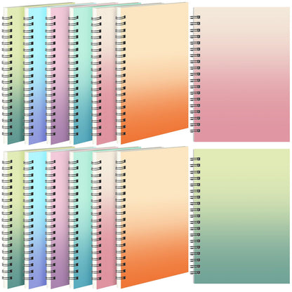 Leelosp 12 Pcs Small Spiral Notebook,Rainbow,5 x 7 Inch