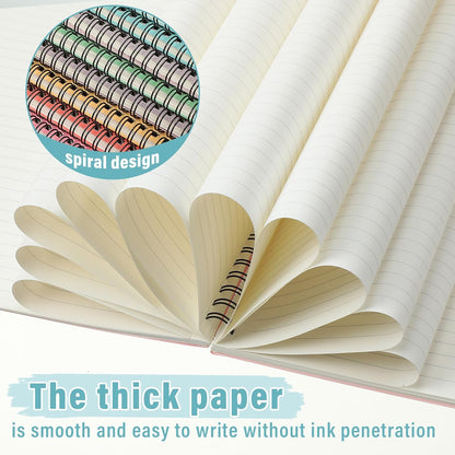 Fuutreo 12 Pcs Spiral Notebook for Work, 8.3 x 5.7 Candy Color, Classic