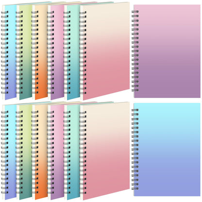 Leelosp 12 Pcs Small Spiral Notebook,Rainbow,5 x 7 Inch
