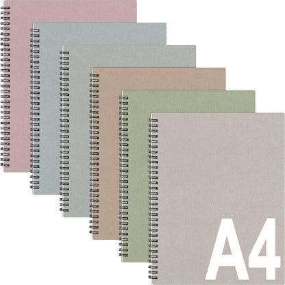 Glenmal 6 Pcs Spiral Notebook, College Ruled 8.5 x 11'', Classic Color