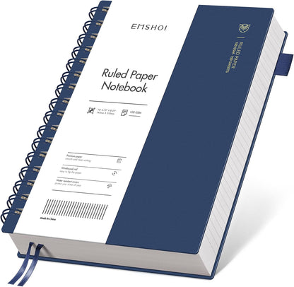 EMSHOI Lined Spiral Journal Notebook, 300 Pages, A5 Size (5.7'' x 8.2'')