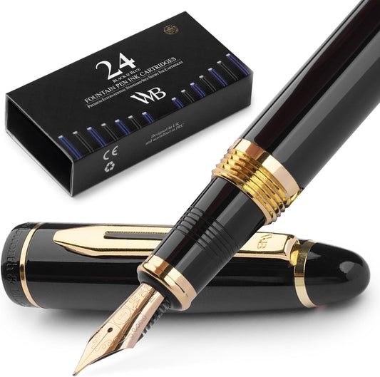 Wordsworth & Black Majesti Fountain Pen Set for Writing, Fine Nib