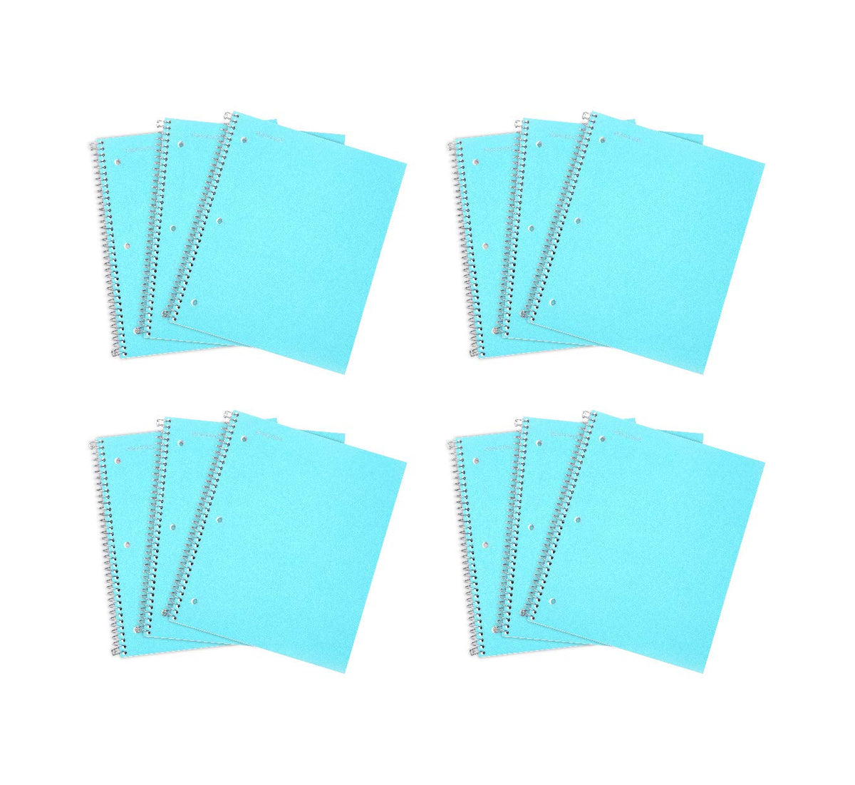 Mintra Office Durable Spiral Notebooks, 1 Subject, (Spring Pink, Sun Yellow, Arctic Ice, College Ruled 3pk)