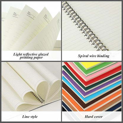 Leelosp 12 Pcs Small Spiral Notebook,Rainbow,5 x 7 Inch