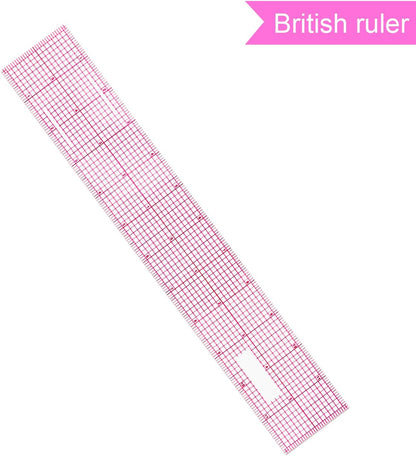 Frienda 6 Pcs Clear Plastic Sewing Rulers Set, Beveled Inch Metric Scales