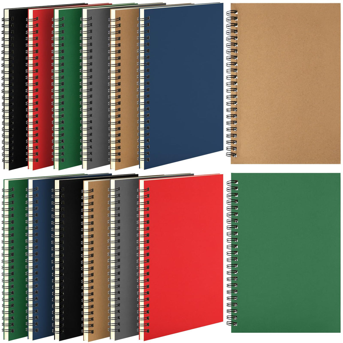 Leelosp 12 Pcs Small Spiral Notebook,Rainbow,5 x 7 Inch