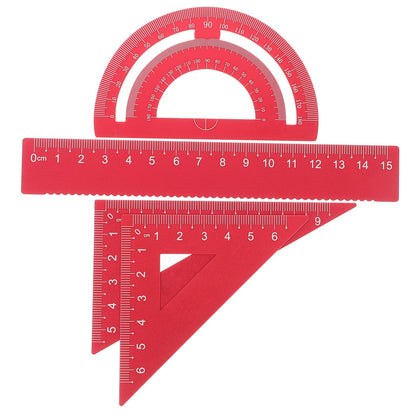 Metal Triangle Ruler Set, 4 Piece Aluminum Alloy Stationery
