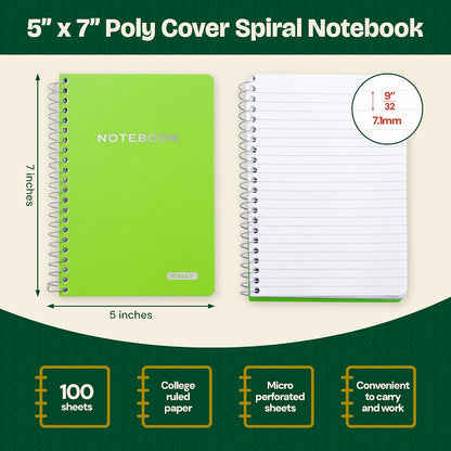BAZIC PRODUCTS College-Ruled Personal Assignment Notebook, 5x7, 6-Set