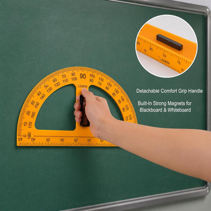 39 Inch Strong Magnetic Straight Ruler and Protractor Geometry Teaching Kit