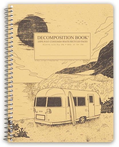 Decomposition Jellyfish College Ruled Spiral Notebook - 9.75 x 7.5 Journal with 160 Lined Pages - 100% Recycled Paper - Cute Notebooks for School Supplies, Home & Office - Made in USA