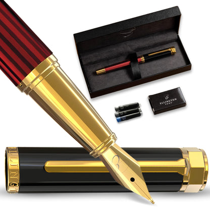 Luxury Fountain Pen Set for Writing, Refillable Ink Converter, Gift Box