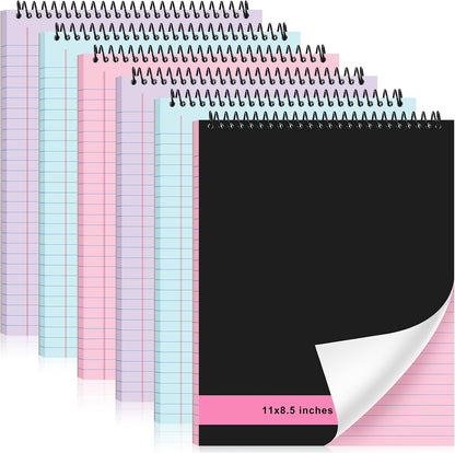 Resurhang 6 Pcs Top Spiral Notebooks,8.5 x 11 Inches,No Holes,White