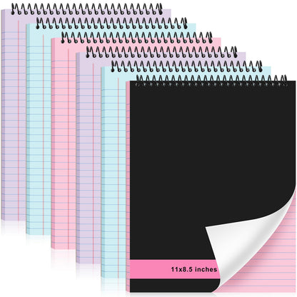 Resurhang 6 Pcs Top Spiral Notebooks,8.5 x 11 Inches,No Holes,White