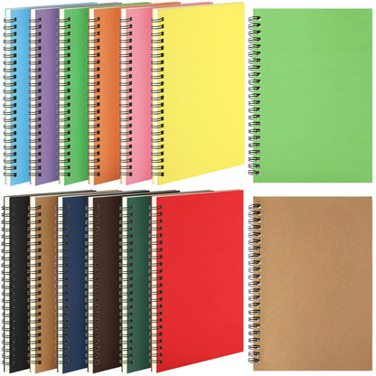 Leelosp 12 Pcs Small Spiral Notebook,Rainbow,5 x 7 Inch