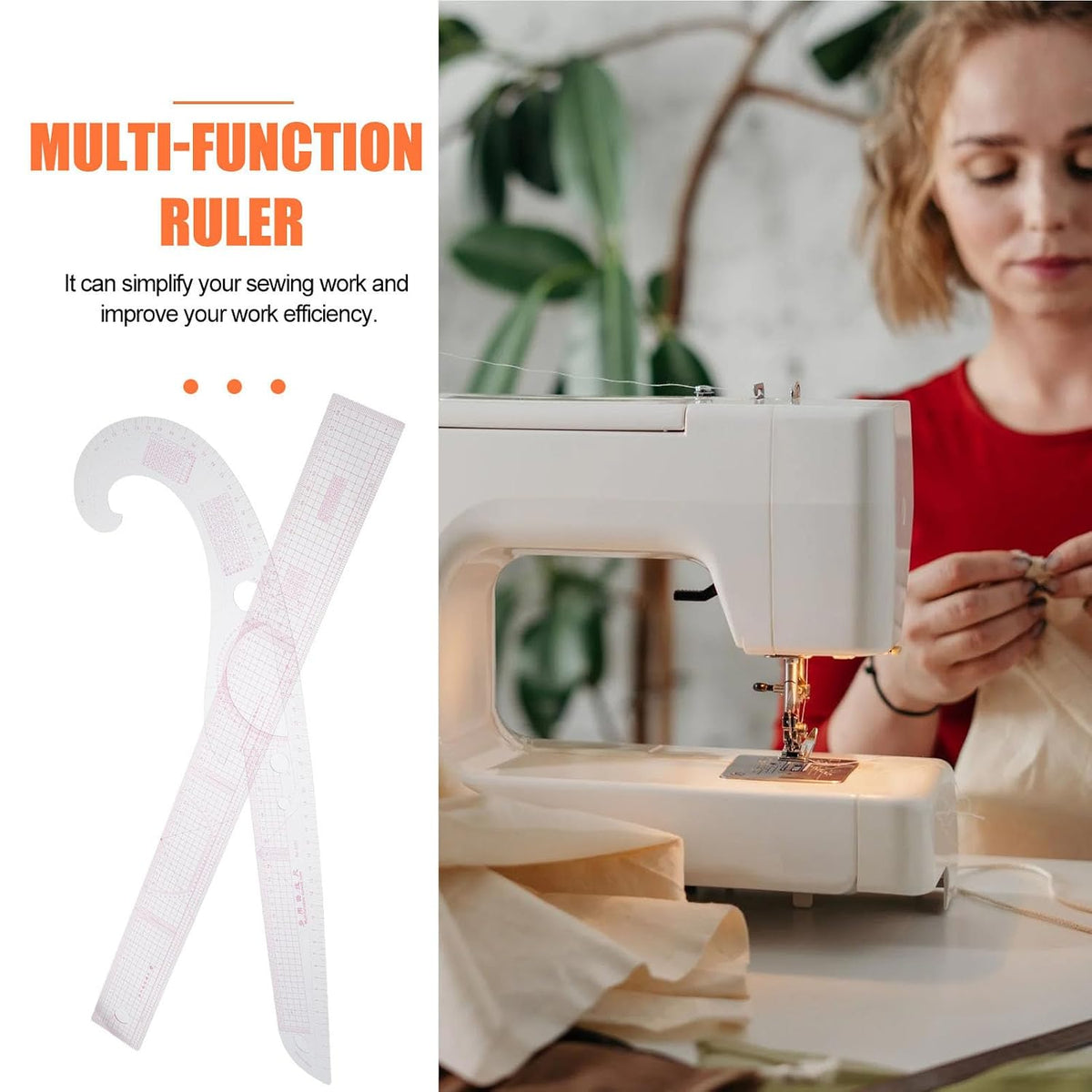 3pcs Professional Sewing Ruler Set, Plastic Pattern Cutting Tools