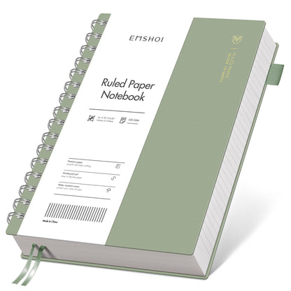 EMSHOI Lined Spiral Journal Notebook, 300 Pages, A5 Size (5.7'' x 8.2'')