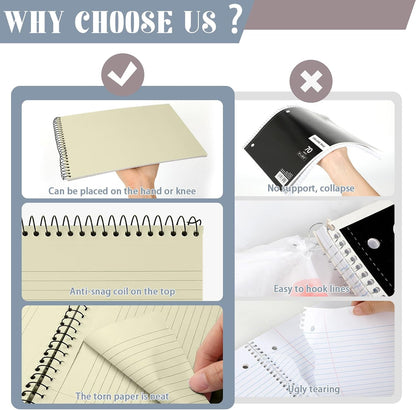gisgfim 6Pcs Boho Top Spiral Notebooks 8.5x11 College Ruled Steno Pads