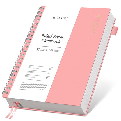 EMSHOI Lined Spiral Journal Notebook, 300 Pages, A5 Size (5.7'' x 8.2'')