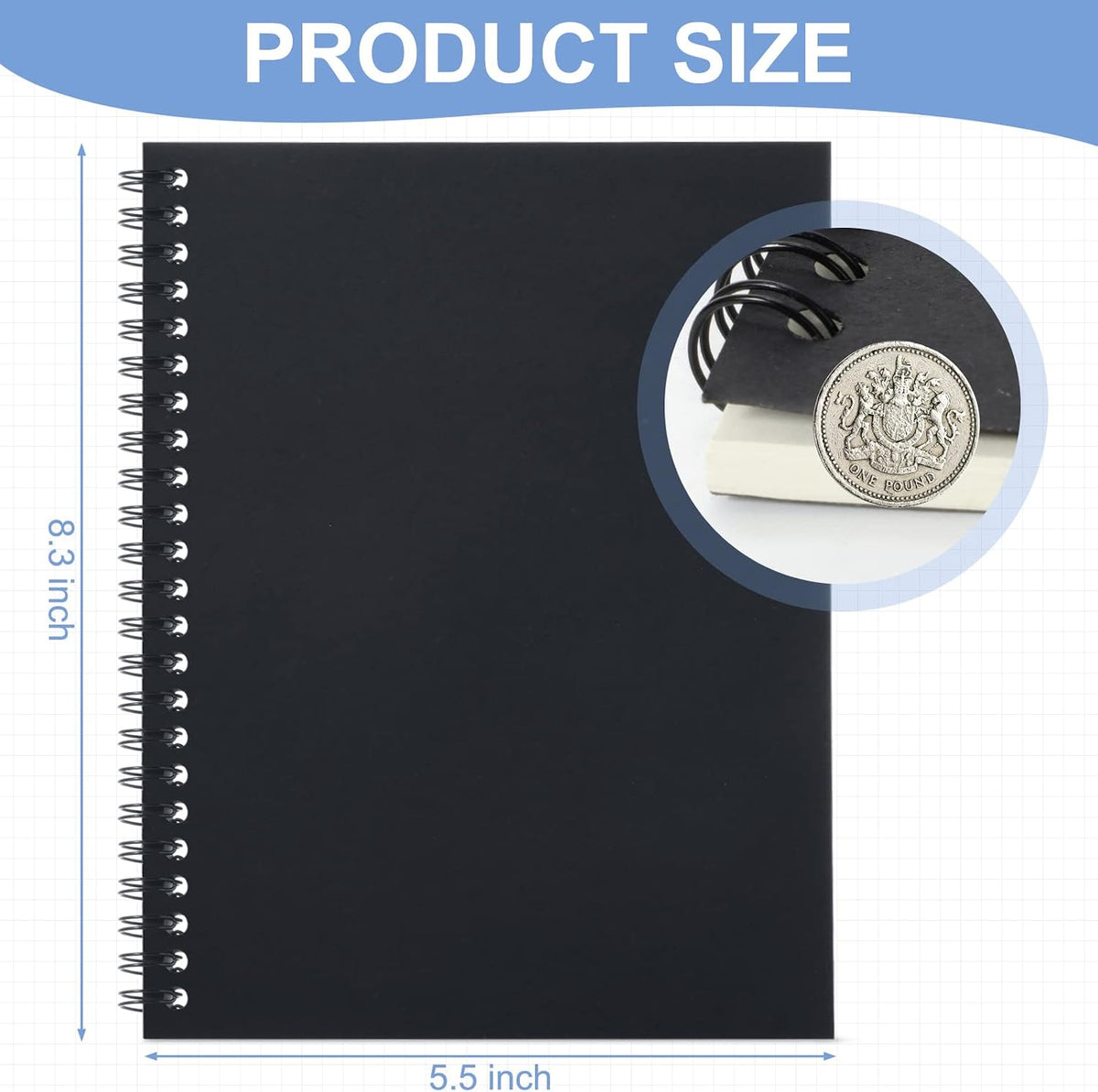 Epakh 18 Pack A5 Spiral Notebooks Ruled, Kraft Hardcover, 5.5 X 8.3 Inch