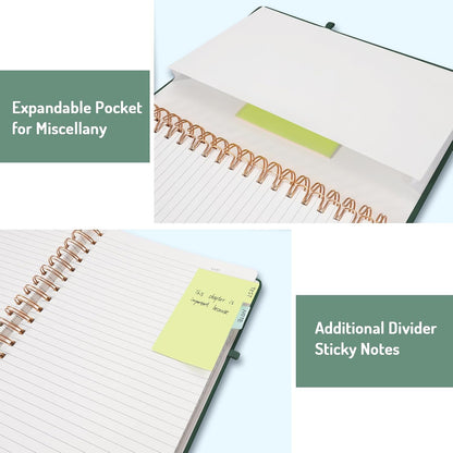Forvencer Lined Spiral Journal Notebook with 300 Numbered Pages, B5