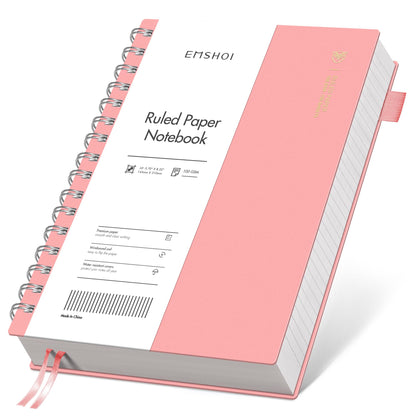 EMSHOI Lined Spiral Journal Notebook, 300 Pages, A5 Size (5.7'' x 8.2'')