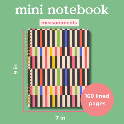 ban.do Small Colorful Spiral Notebook (Mid-Century Stripe)