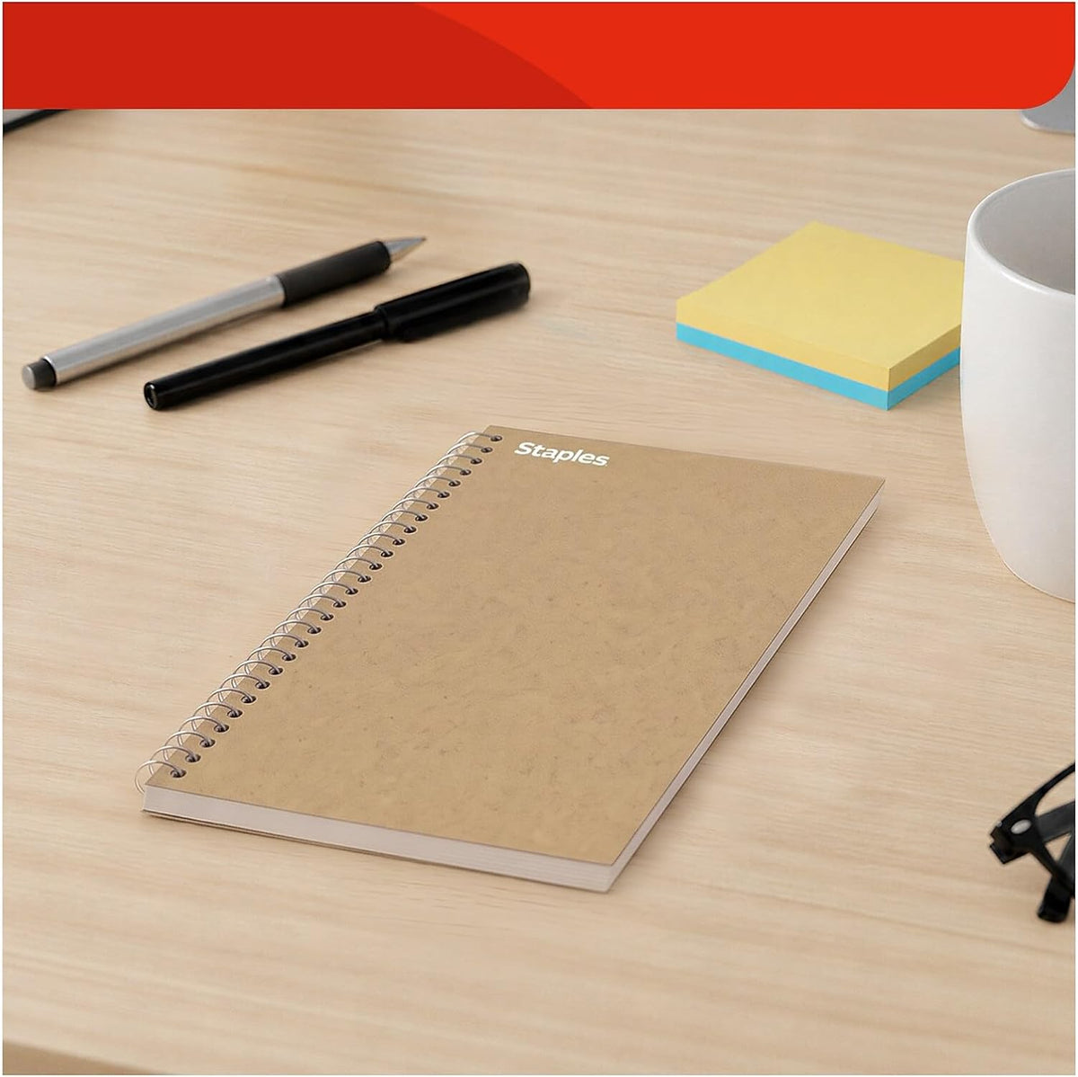 Staples 1-Subject Notebook, 5.875x9 Inch, College Ruled, Brown
