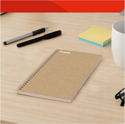 Staples 1-Subject Notebook, 5.875x9 Inch, College Ruled, Brown