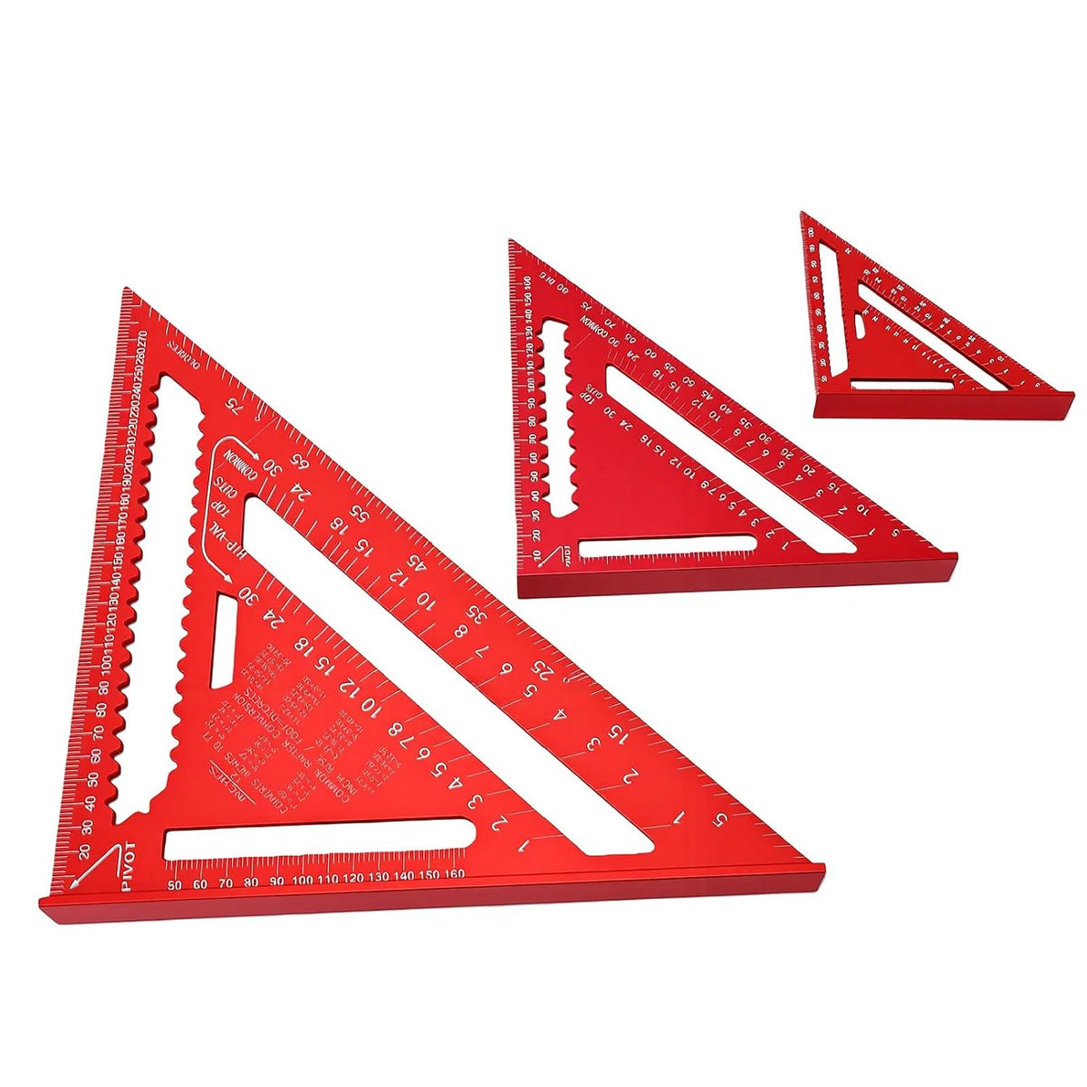 GOWENIC 3PCS Aluminum Rafter Square Set, 4/6/12 Inch