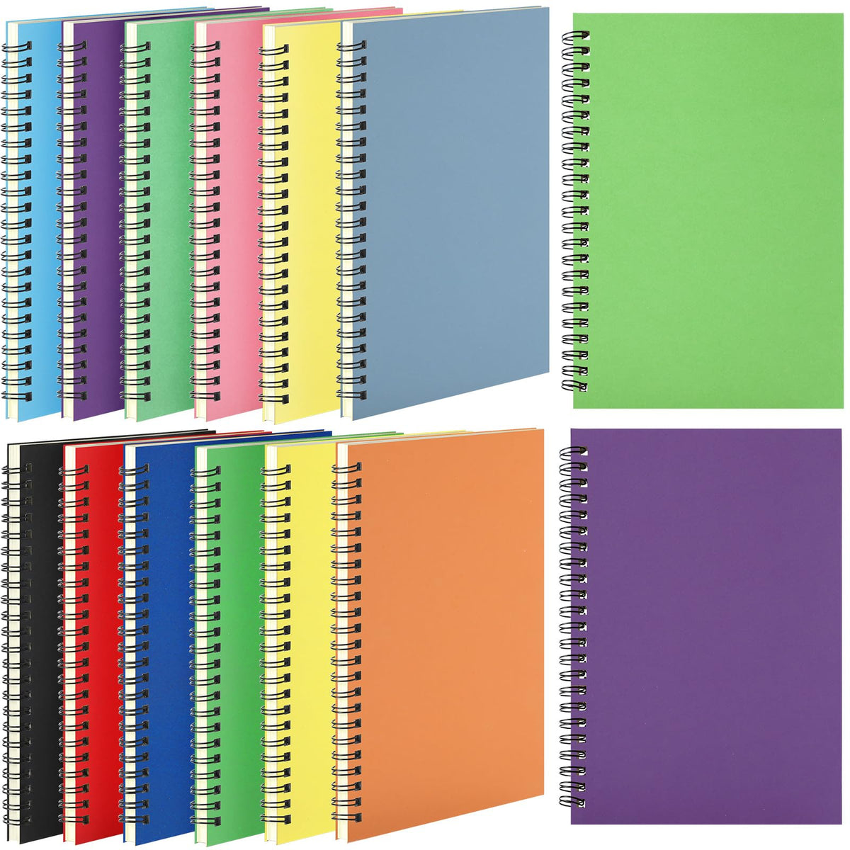Leelosp 12 Pcs Small Spiral Notebook,Rainbow,5 x 7 Inch