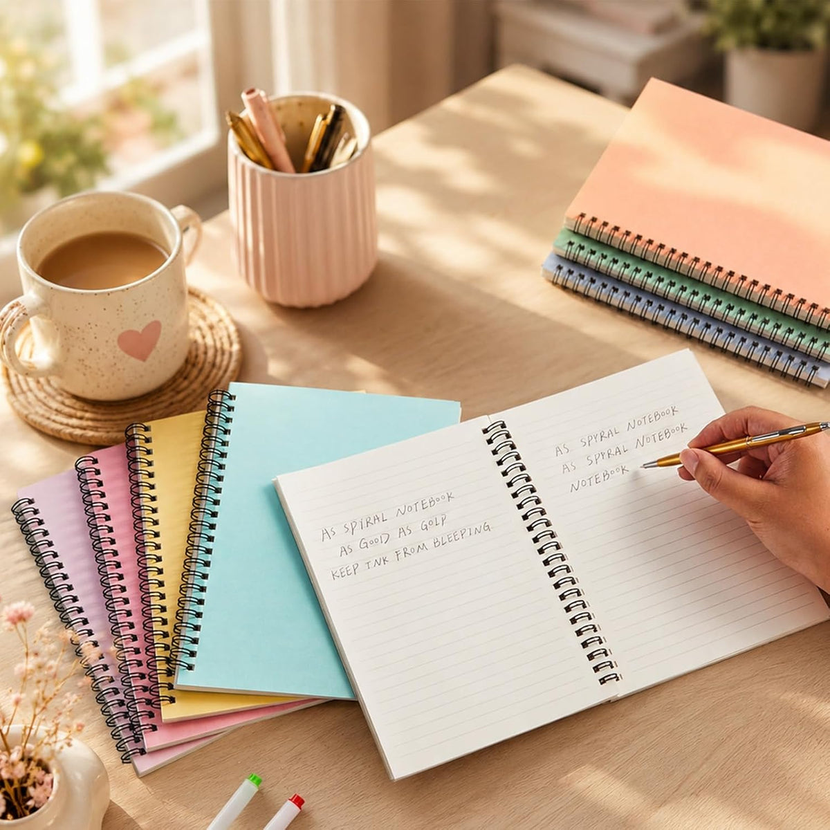gisgfim 8 Pack Spiral Notebook A5 8.3 x 5.7 Inch College Ruled Spiral Journal Notebook 100 Pages/50 Sheets School Professional Journaling Notebooks for Business Work School Office Supplies(Colorful)