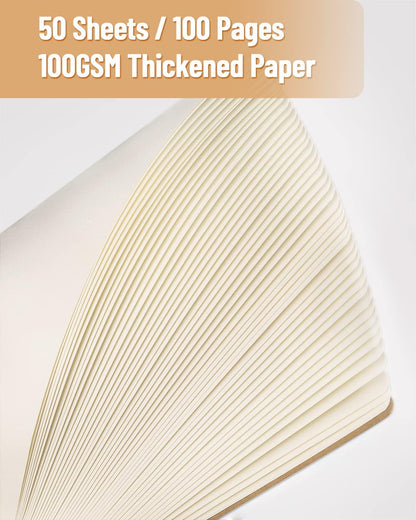 Dynta A5 Spiral Blank Journal, 10 Pack Softcover Unlined Sketch Pad