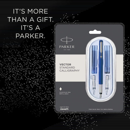 Parker Vector Standard Calligraphy Ct Fountain Pen (Blue)
