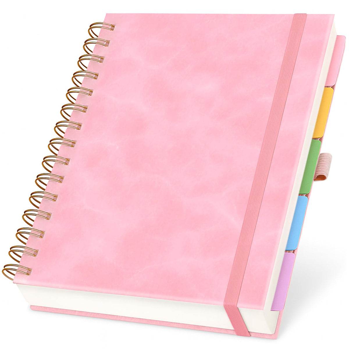 Hardcover Lined Spiral Notebook with Removable Dividers Leather Bound Green