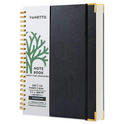 VANRTTO Hardcover Spiral Notebook 8.5x11 IN Notebooks College Ruled Green