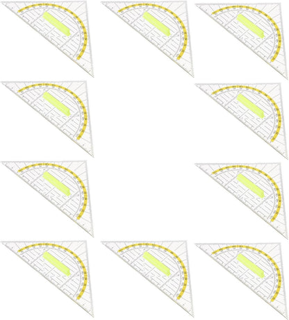 10pcs Plastic Triangle Protractor Set with Handle