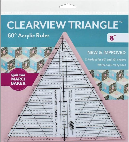 C&T Publishing CTP20340 Ctp Ruler Clearview Ruler 60 Degree Triangle 8" Triangle Ruler 60 Degree
