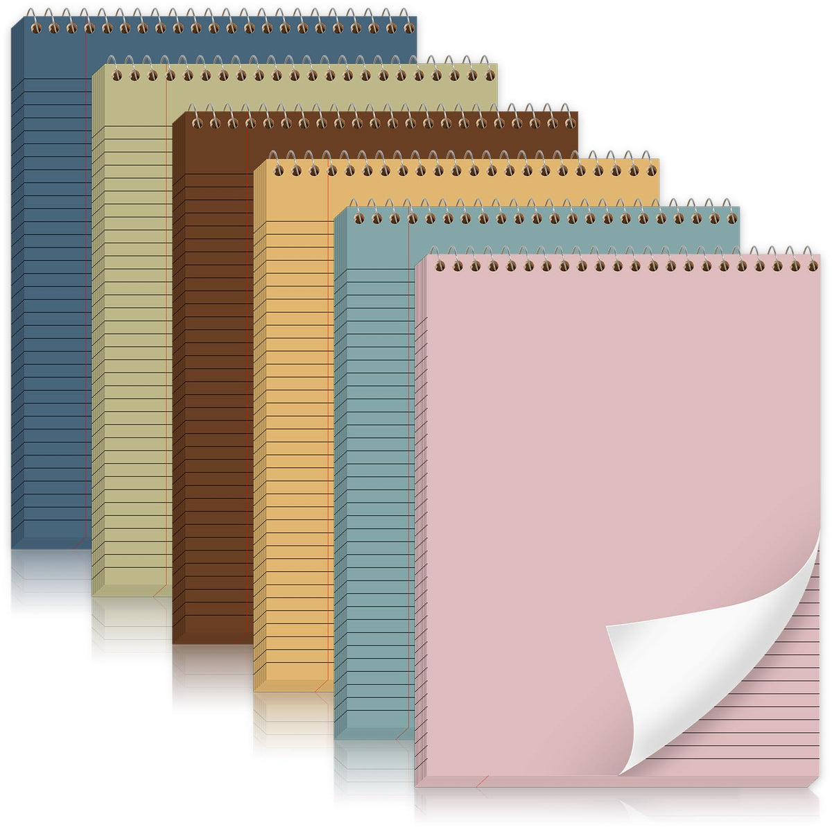 gisgfim 6Pcs Boho Top Spiral Notebooks 8.5x11 College Ruled Steno Pads