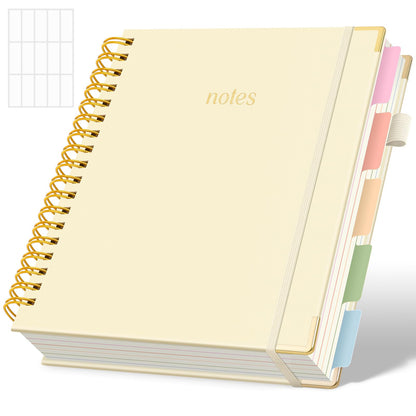 SKYDUE 5 Subject Notebook with Dividers and Tabs, Notebooks for Work