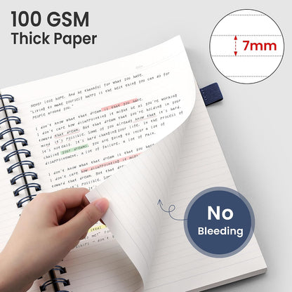 EMSHOI Lined Spiral Journal Notebook, 300 Pages, A5 Size (5.7'' x 8.2'')