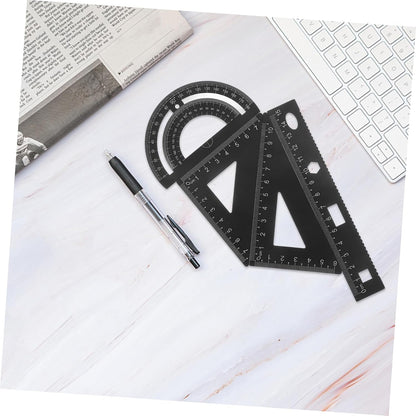 Metal Ruler Set 4 Pieces Aluminum Alloy Geometry Tools