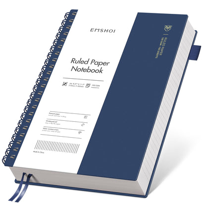 EMSHOI Lined Spiral Journal Notebook, 300 Pages, A5 Size (5.7'' x 8.2'')