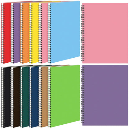 Leelosp 12 Pcs Small Spiral Notebook,Rainbow,5 x 7 Inch
