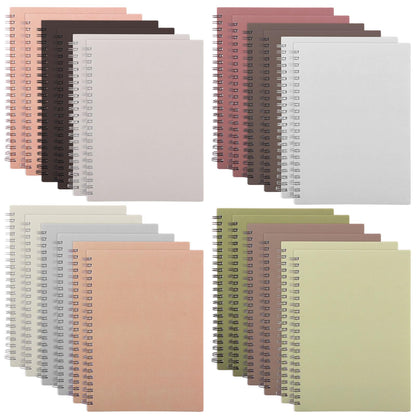 MIVIDE 24 Pack A5 Bulk Spiral Notebooks with Kraft Cover, 8.3 x 5.8 Inch 60 Pages Hardcover Spiral Lined Notebook Journal, Lined Travel Bulk Writing Paper Notebook for School Business Office Supplies