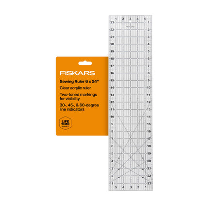 Fiskars 2-Piece Square Sewing Ruler Set, 6.5" x 6.5" and 12.5" x 12.5"