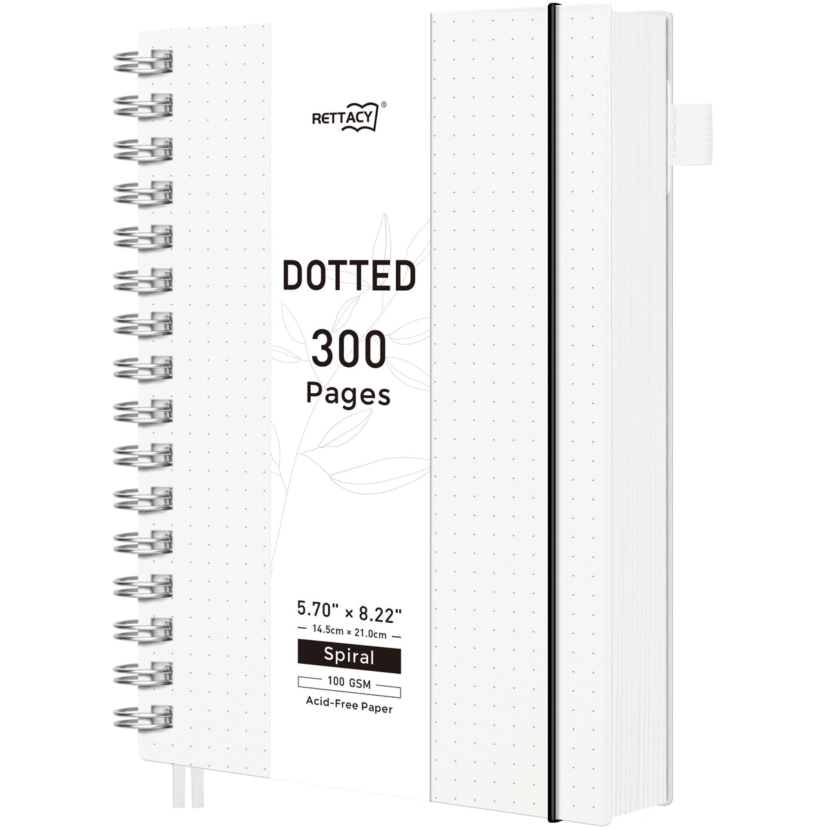 RETTACY Spiral College Ruled Notebook, 300 Pages, A5 Size (5.7" x 8.2")